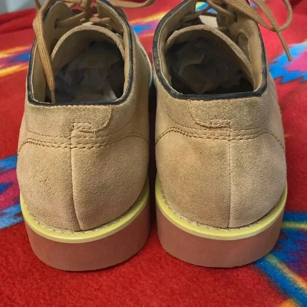 Rockport Tan Leather Suede Tie Shoes Size 12 - Picture 3 of 9
